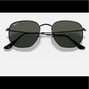 BRAND NEW- BLACK RAYBAN HEXAGONAL FLAT LENSES
